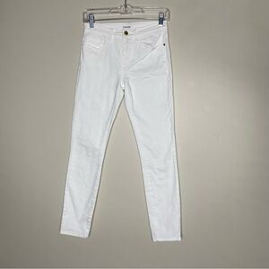 Frame Le Skinny De Jeanne Crop White Jeans 25